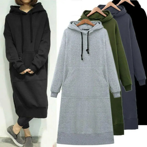 Women's Long Loose Hoodie Dress