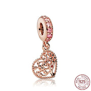 Rose Gold Pink Daisy Charms for Original Pandora Bracelets