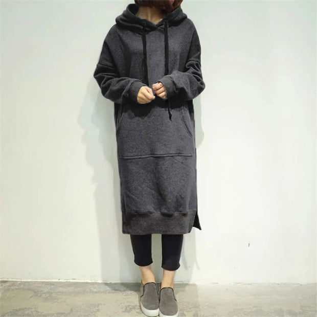 Women's Long Loose Hoodie Dress