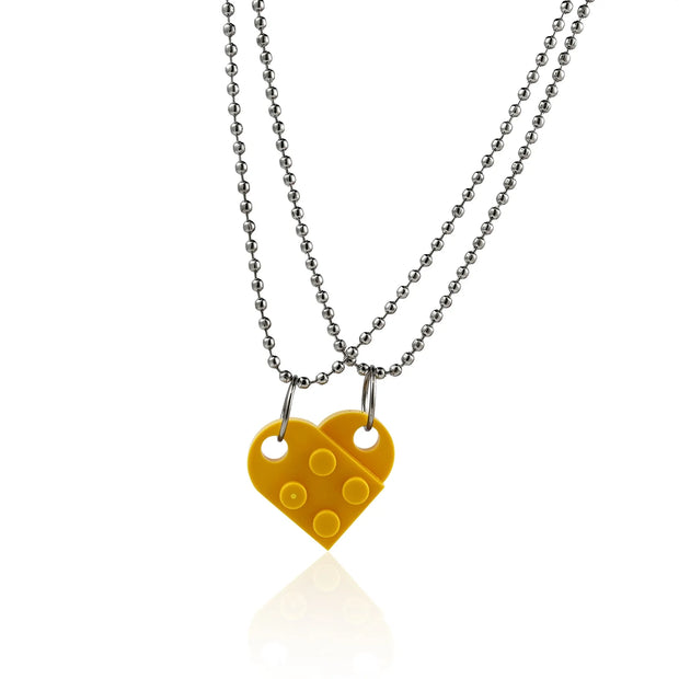 Heart Shaped Pendant Made with Lego Necklace