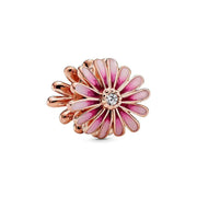 Rose Gold Pink Daisy Charms for Original Pandora Bracelets