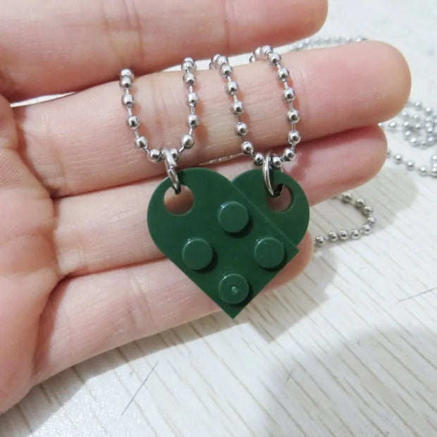 Heart Shaped Pendant Made with Lego Necklace