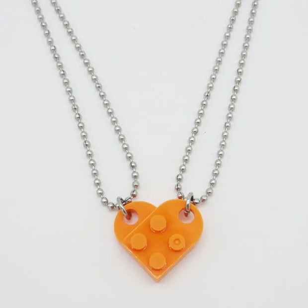 Heart Shaped Pendant Made with Lego Necklace