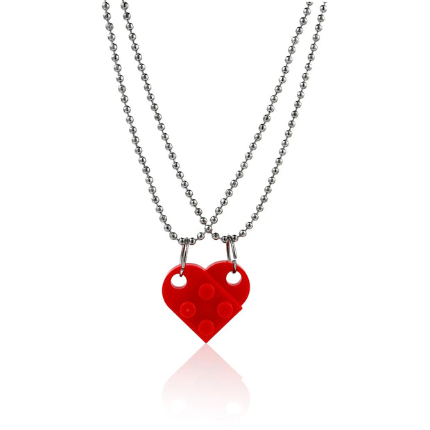 Heart Shaped Pendant Made with Lego Necklace