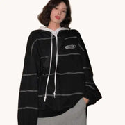 Classic Black Striped Hoodie